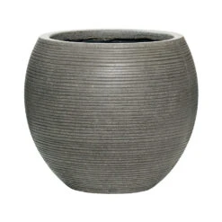 Abby Ball Plant Pot - Ridged Dark Grey -Plants Sale Store 6FSTRIGA4