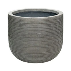 Cody Plant Pot - Ridged Dark Grey -Plants Sale Store 6FSTRIGD6