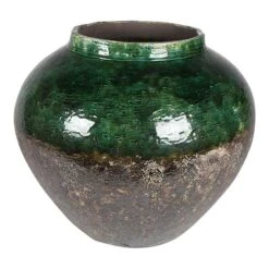 Lindy Jar Plant Pot - Black Green -Plants Sale Store 6PTR62411