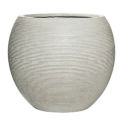 Abby Ball Plant Pot - Ridged Cement -Plants Sale Store Abby Ball Plant Pot Ridged Cement 51.5x44.5cm