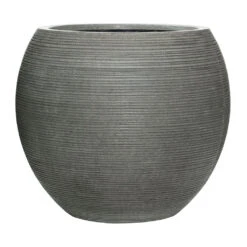 Abby Ball Plant Pot - Ridged Dark Grey -Plants Sale Store Abby Ball Plant Pot Ridged Dark Grey 51.5x44.5cm