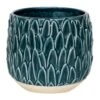 Arles Leaf Plant Pot - Teal -Plants Sale Store Arles Leaf Plant Pot Teal 17x17cm