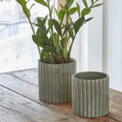 Azalea Ribbed Plant Pot - Speckled Green Stone -Plants Sale Store Azalea Ribbed Plant Pot Speckled Green Stone 1
