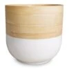 Bamboo Plant Pot - White -Plants Sale Store Bamboo Plant Pot White 23x23cm