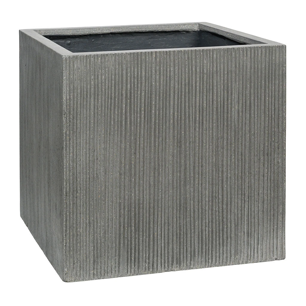 Block Planter - Ridged Dark Grey 3 Block Planter - Ridged Dark Grey