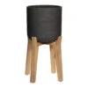 Charlie Plant Pot - Tall Stand - Black Washed -Plants Sale Store Charlie Plant Pot Tall Stand Black Washed