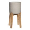 Charlie Plant Pot - Tall Stand - Grey Washed 1 Charlie Plant Pot - Tall Stand - Grey Washed -Plants Sale Store Charlie Plant Pot Tall Stand Grey Washed