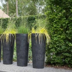Claire Artstone Tall Planter - Black -Plants Sale Store Claire Artstone Tall Planter Black 1