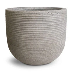 Cody Plant Pot - Ridged Cement -Plants Sale Store Cody Plant Pot Ridged Cement 28x25cm