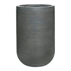 Cody Plant Vase - Ridged Dark Grey