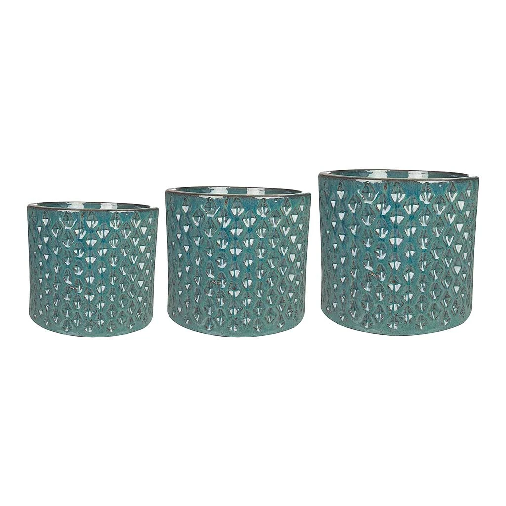 Dion Planters - Set Of 3 - Ocean Blue 4 Dion Planters - Set Of 3 - Ocean Blue - Image 2