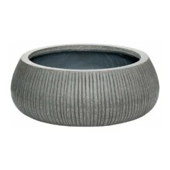 Eileen Plant Bowl - Ridged Dark Grey