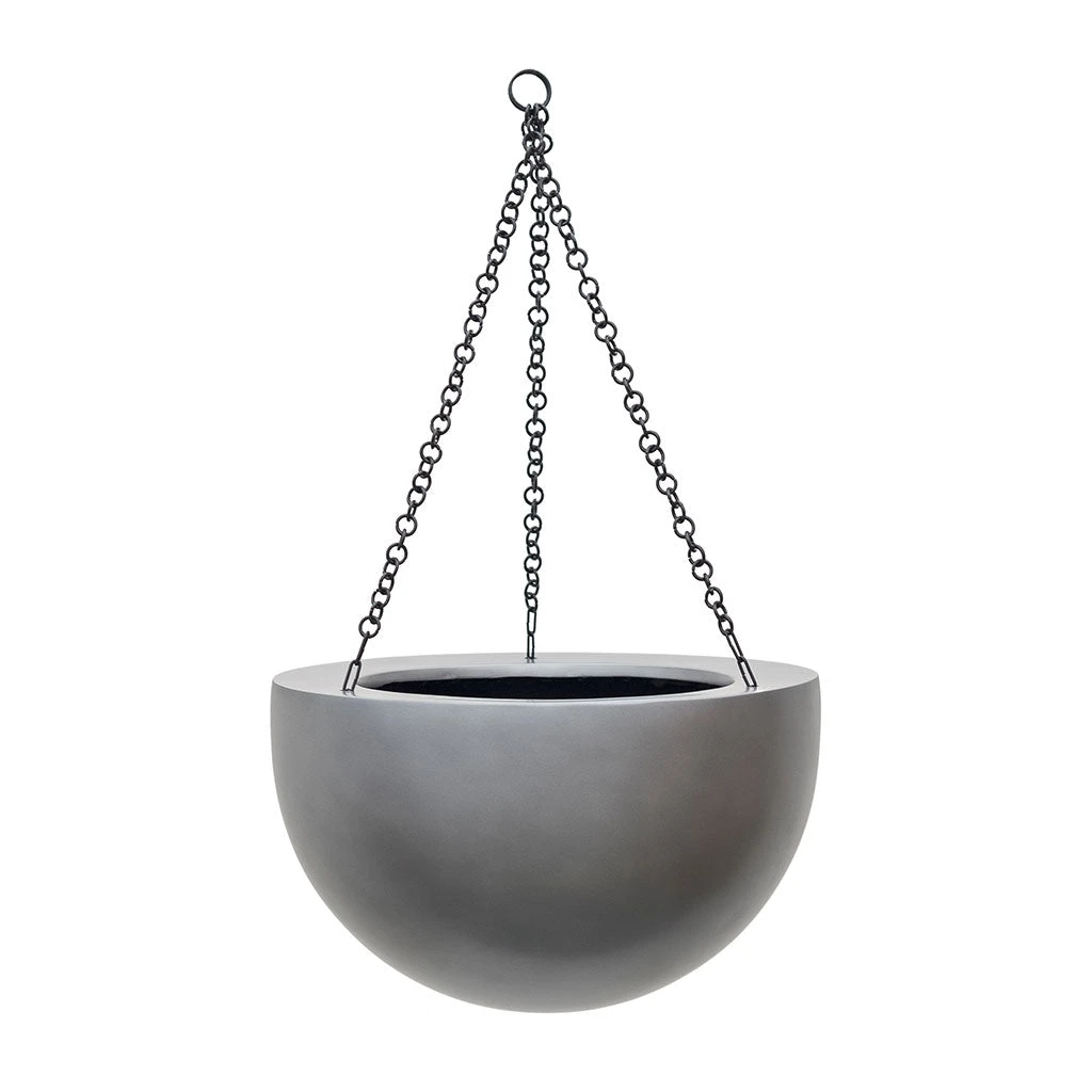 Gradient Hanging Plant Bowl - Matt Grey 3 Gradient Hanging Plant Bowl - Matt Grey