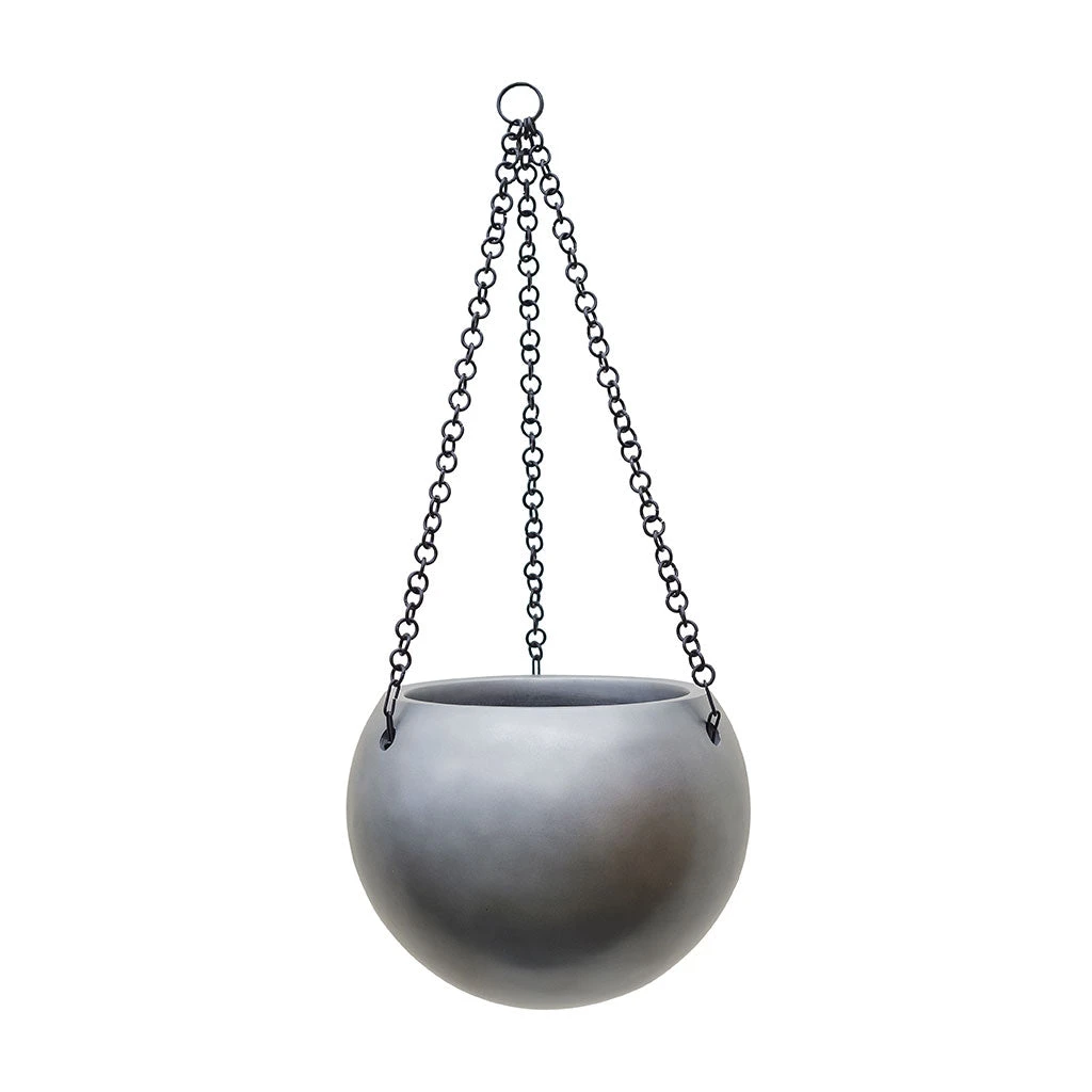 Gradient Hanging Plant Globe - Matt Grey 3 Gradient Hanging Plant Globe - Matt Grey