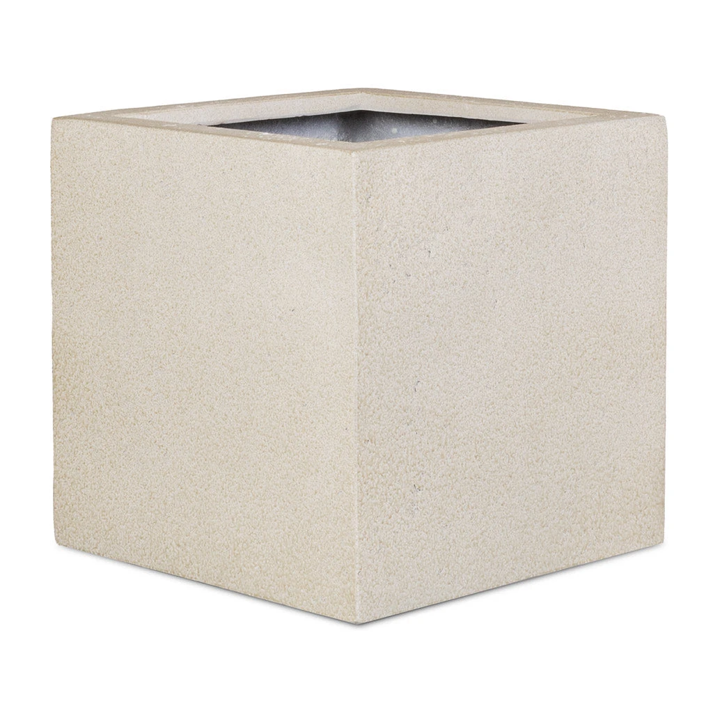 Grigio Cube Planter - Antique White Concrete 3 Grigio Cube Planter - Antique White Concrete