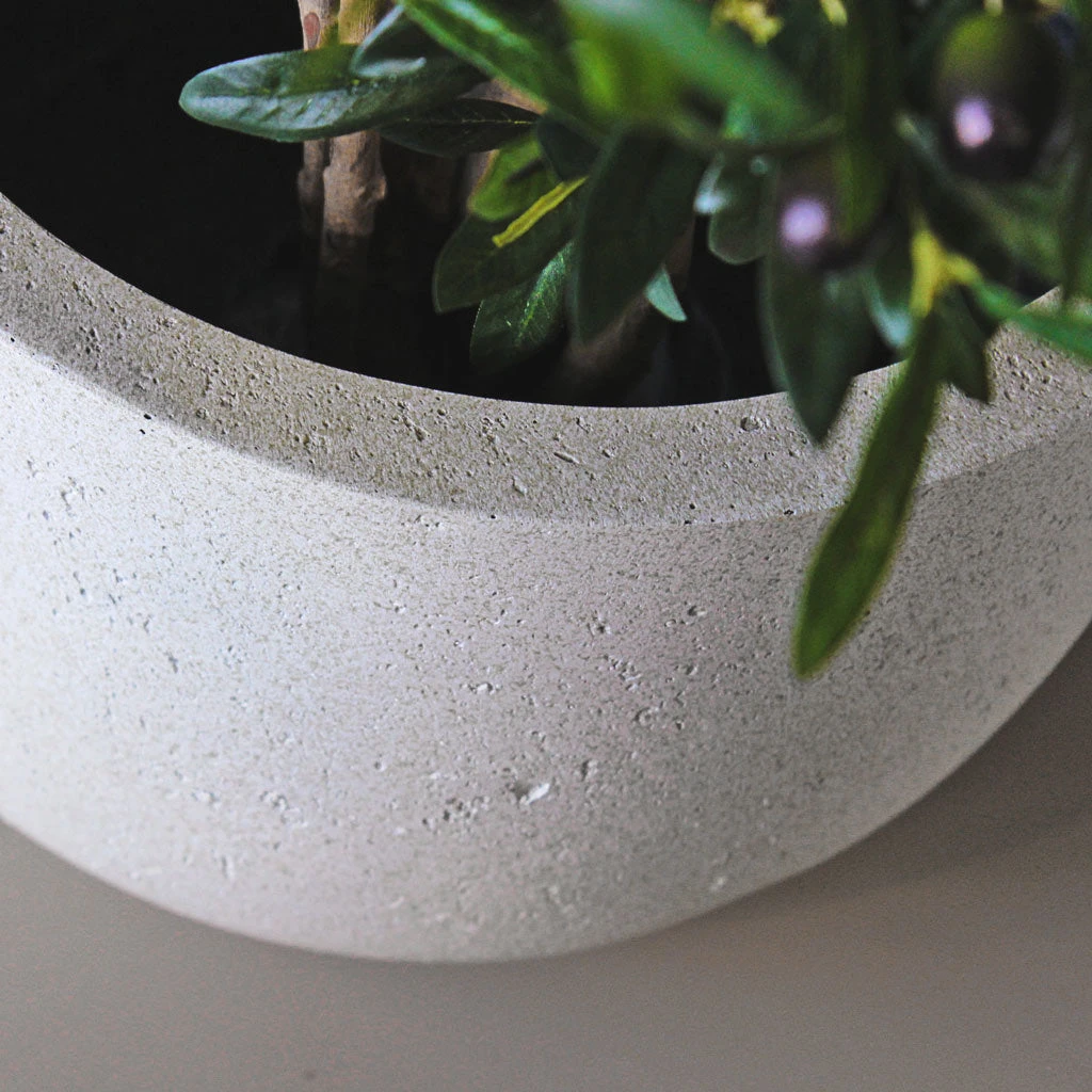 Grigio New Egg Pot Planter - Antique White Concrete 4 Grigio New Egg Pot Planter - Antique White Concrete - Image 2