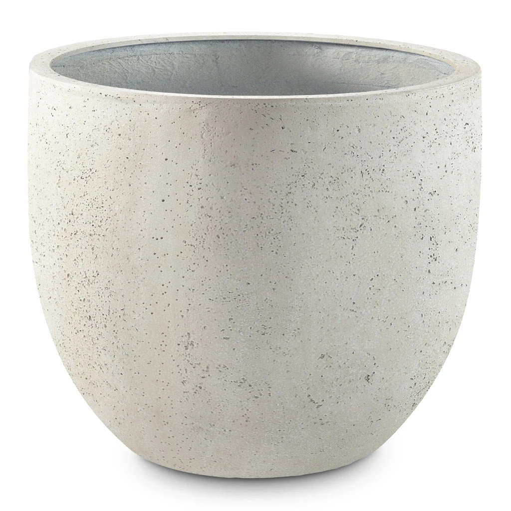Grigio New Egg Pot Planter - Antique White Concrete 3 Grigio New Egg Pot Planter - Antique White Concrete