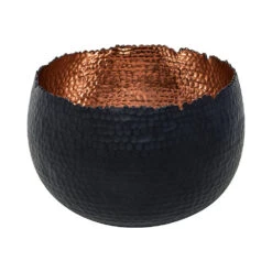 Hammered Bowl - Black With Copper -Plants Sale Store Hammered Bowl Black Copper19