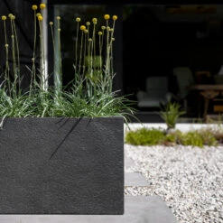 Jort Granite Trough Planter - Midnight Black 8 Jort Granite Trough Planter - Midnight Black -Plants Sale Store Jort Granite Trough Planter Midnight Black Lifestyle