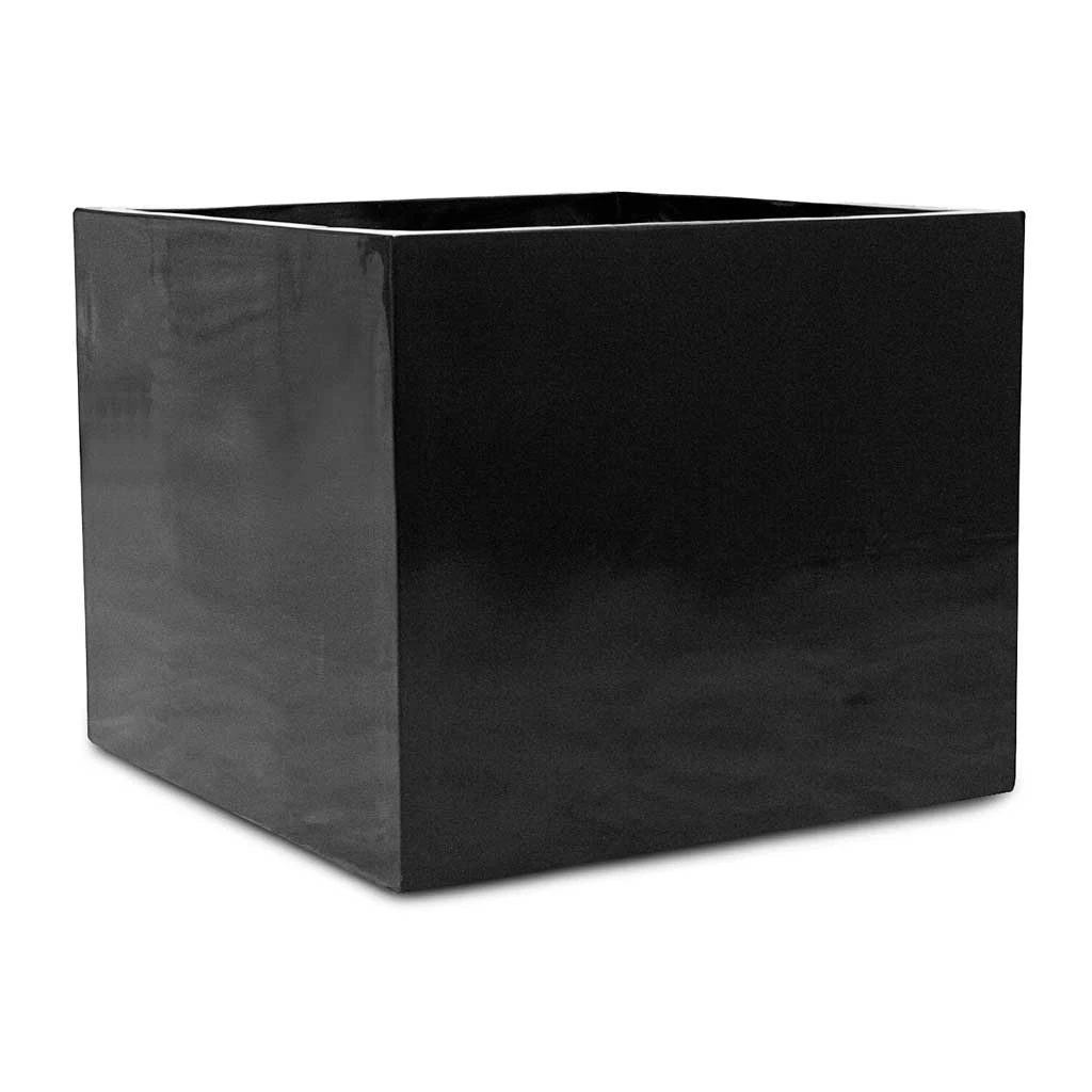 Jumbo Cube Natural Planter - Black 3 Jumbo Cube Natural Planter - Black