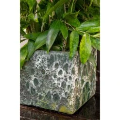 Lava Cube Relic Planter - Jade -Plants Sale Store Lava Cube Relic Planter Jade Close
