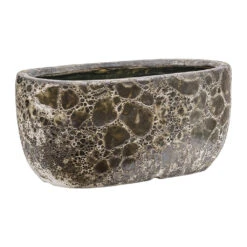Lava Oval Relic Plant Bowl - Black -Plants Sale Store Lava Oval Relic Plant Bowl Black 38x24x19cm