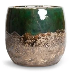 Lindy Plant Pot - Black Green -Plants Sale Store Lindy Plant Pot Black Green 19x16cm