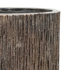 Luxe Lite Waterfall Cylinder Planter - Bronze -Plants Sale Store Luxe Lite Waterfall Cylinder Planter Bronze Close Up