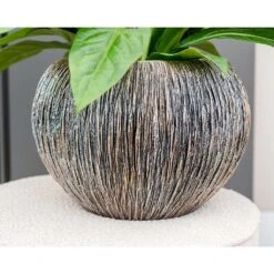 Luxe Lite Waterfall Globe Planter - Bronze -Plants Sale Store Luxe Lite Waterfall Globe Planter Bronze Small Houseplant