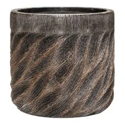 Luxe Lite Wave Cylinder Planter - Bronze -Plants Sale Store Luxe Lite Wave Cylinder Planter Bronze Large
