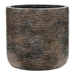 Luxe Lite Wrinkle Cylinder Planter - Bronze 18 Luxe Lite Wrinkle Cylinder Planter - Bronze -Plants Sale Store Luxe Lite Wrinkle Cylinder Planter Bronze Large