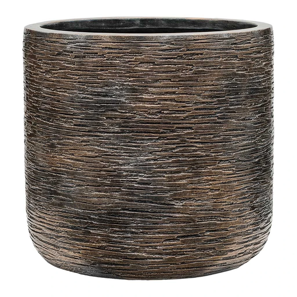 Luxe Lite Wrinkle Cylinder Planter - Bronze 5 Luxe Lite Wrinkle Cylinder Planter - Bronze - Image 3