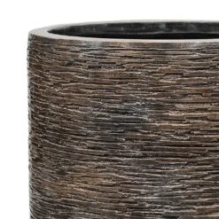 Luxe Lite Wrinkle Cylinder Planter - Bronze 21 Luxe Lite Wrinkle Cylinder Planter - Bronze -Plants Sale Store Luxe Lite Wrinkle Cylinder Planter Bronze Texture