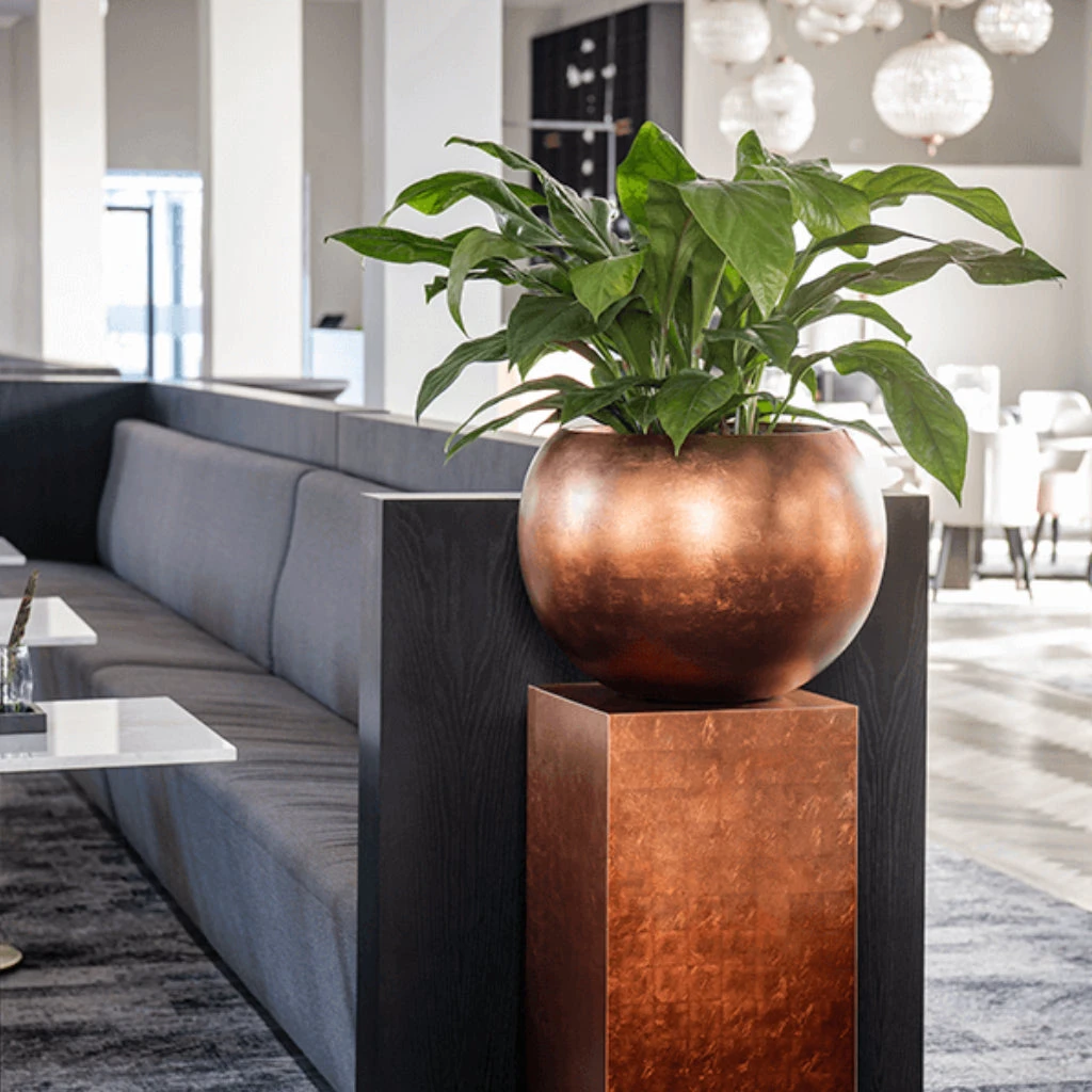 Metallic Globe Plant Pot - Matt Copper 4 Metallic Globe Plant Pot - Matt Copper - Image 2