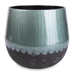 Ninthe Metal Plant Pot - Metallic Petrol -Plants Sale Store Ninthe Metal Plant Pot Metallic Petrol 29x25cm