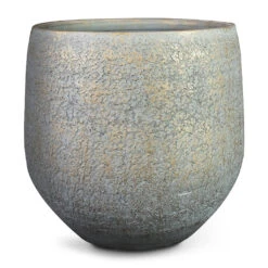Noor Plant Pot - Metallic Grey -Plants Sale Store Noor Plant Pot Metallic Grey 36x33cm.psd