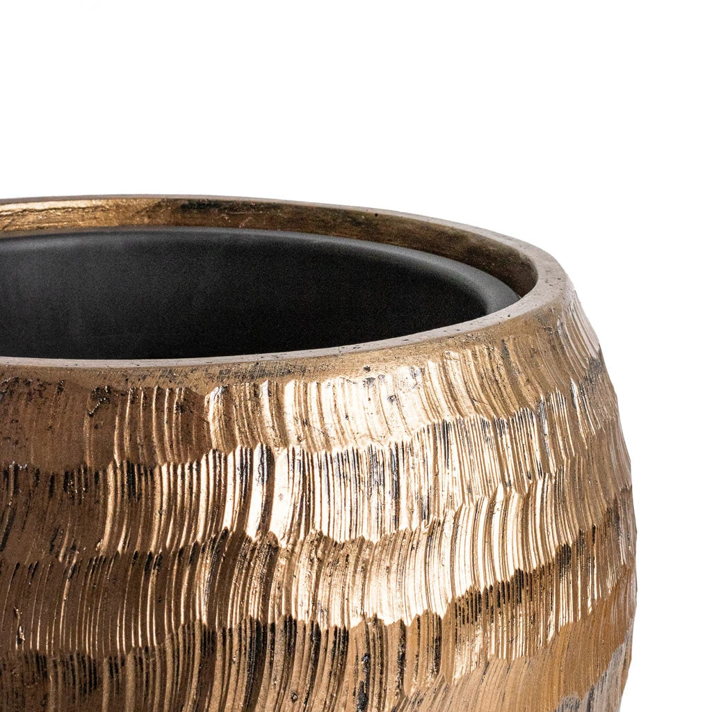 Opus Hammered Globe Planter - Gold 5 Opus Hammered Globe Planter - Gold - Image 3