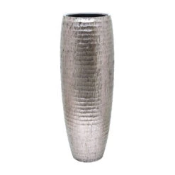 Opus Hammered Partner Planter - Silver -Plants Sale Store Opus Hammered Partner Planter Silver 35x97cm