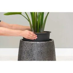 Opus Hit Darcy Planter - Silver -Plants Sale Store Opus Hit Darcy Planter Silver Lifestyle Close