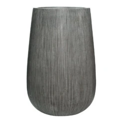 Patt High Plant Vase - Ridged Dark Grey -Plants Sale Store Patt High Plant Vase Ridged Dark Grey 44x66cm Recovered