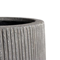 Patt High Plant Vase - Ridged Dark Grey -Plants Sale Store Patt High Plant Vase Ridged Dark Grey SWATCH 1