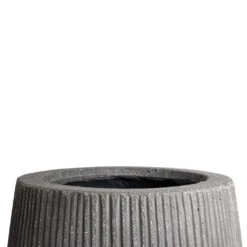 Patt High Plant Vase - Ridged Dark Grey -Plants Sale Store Patt High Plant Vase Ridged Dark Grey SWATCH 4