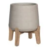 Patt Plant Pot - Low Stand - Grey Washed -Plants Sale Store Patt Plant Pot Low Stand Grey Washed