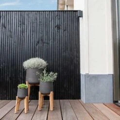 Patt Plant Pot - Tall Stand - Black Washed -Plants Sale Store Patt Plant Pot Tall Stand Black Washed Lifestyle 02