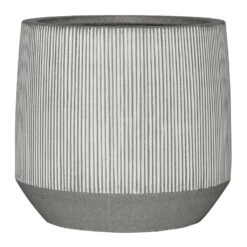 Harith Plant Pot - Ridged White Stripe