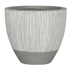 Jesslyn Plant Pot - Ridged White Stripe -Plants Sale Store Ridged Jesslyn Plant Pot White Stripe 45x35cm