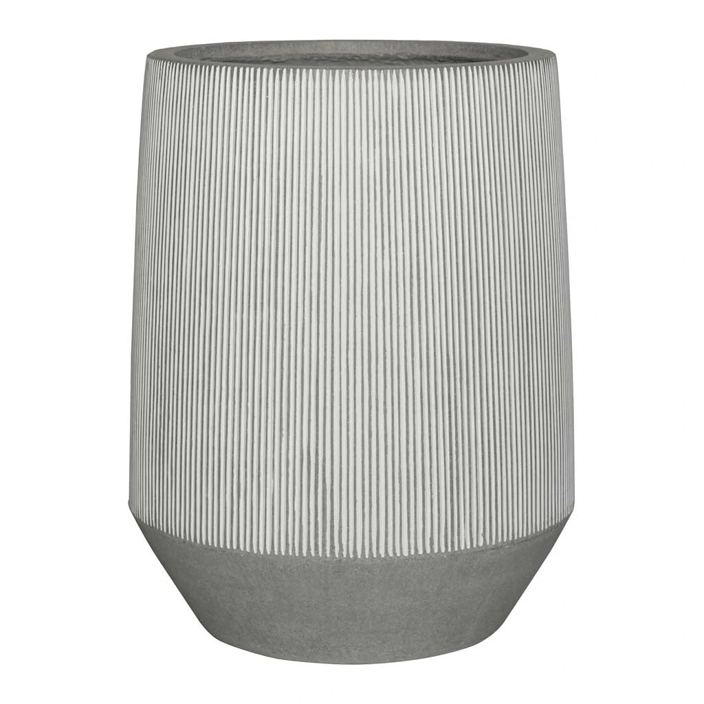 Tall Harith Plant Pot - Ridged White Stripe 5 Tall Harith Plant Pot - Ridged White Stripe - Image 3