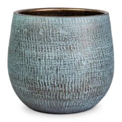 Ryan Plant Pot - Blue Gold -Plants Sale Store Ryan Plant Pot Blue Gold 22x20cm