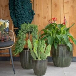 Scott Planters - Set Of 3 - Green -Plants Sale Store Scott Planters Set of 3 Green Lifestyle 02