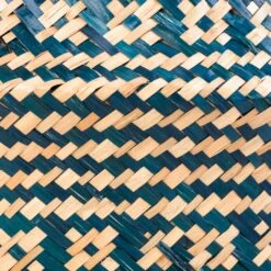Seagrass Tribal Basket - Teal Lined -Plants Sale Store Seagrass Tribal Basket Teal Lined SWATCH